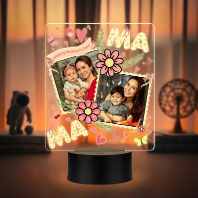 Personalized Mom Photo UV Print LED Night Lamp Mothers Day Gift Warm White Light